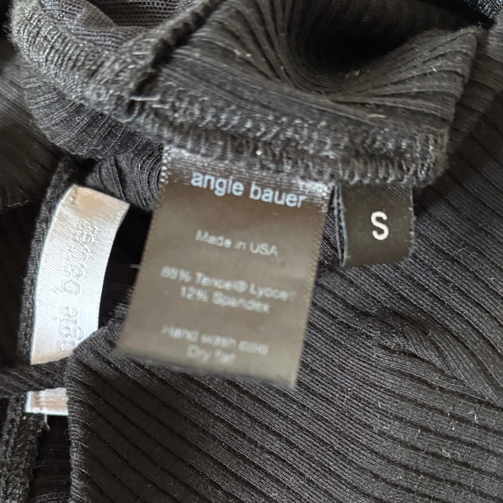 Angie Bauer S Black Ribbed Bodysuit - Picture 6 of 11